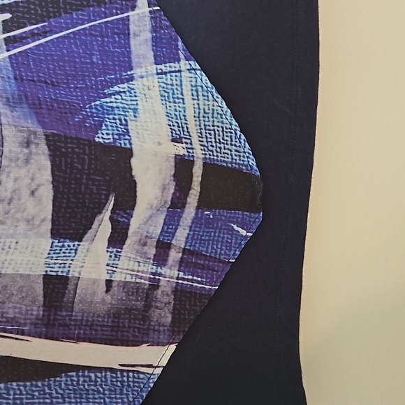 🌺 I.N. Studio Woman Multi-Color Blue Black Flowy Tank Lining Blouse Size 1X - Picture 8 of 13